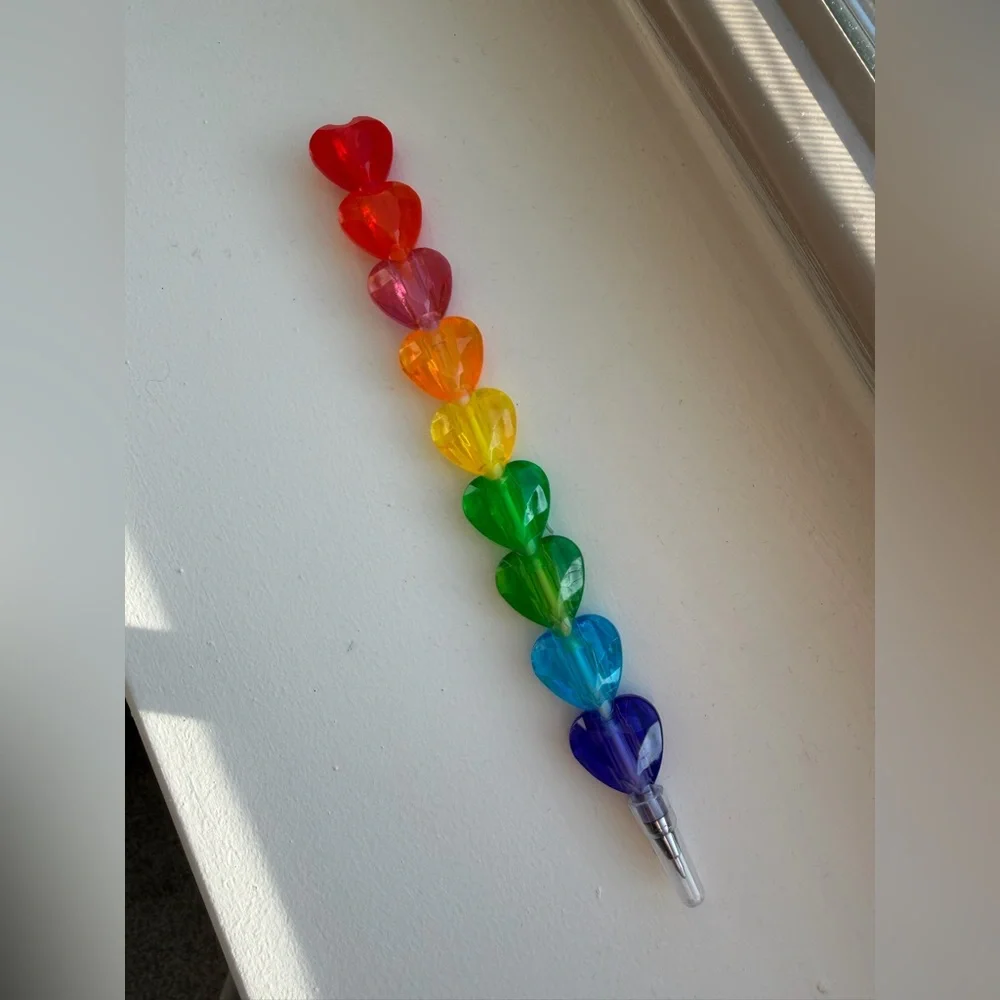 Rainbow Heart Stackable Pen Colorful Cute Novelty Stationery Retro Y2K Gift